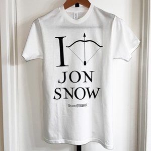 GOT Game of Thrones HBO Womens Jon Snow Tshirt Tee - Black White, Size S